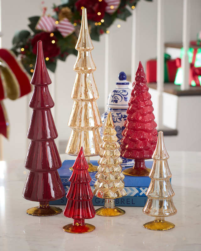 Traditional Glass Trees, Set of 6
